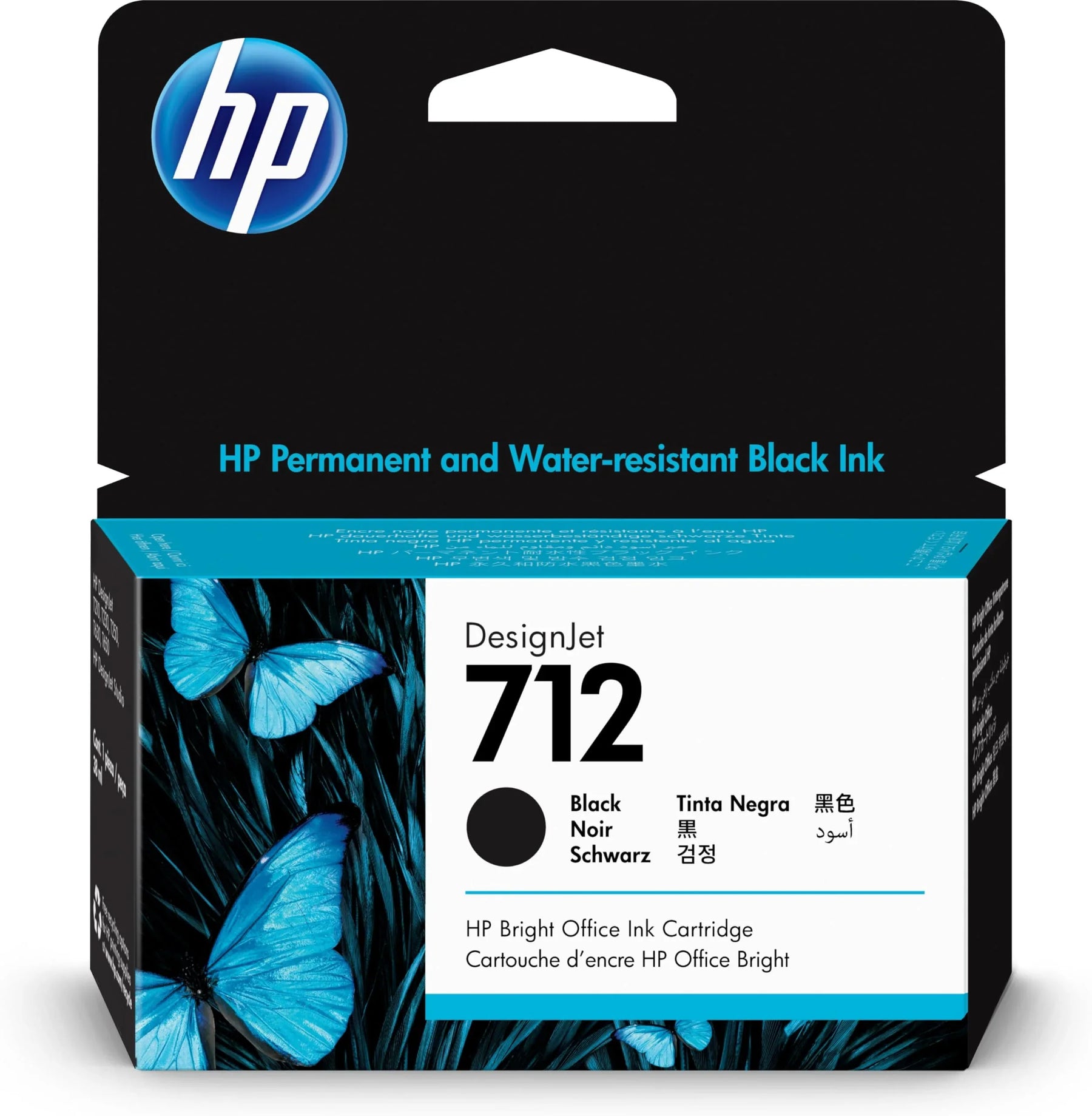 New, Pre-Owned - HP 712 38ml Black DesignJet Ink Cartridge, 3ED70A
