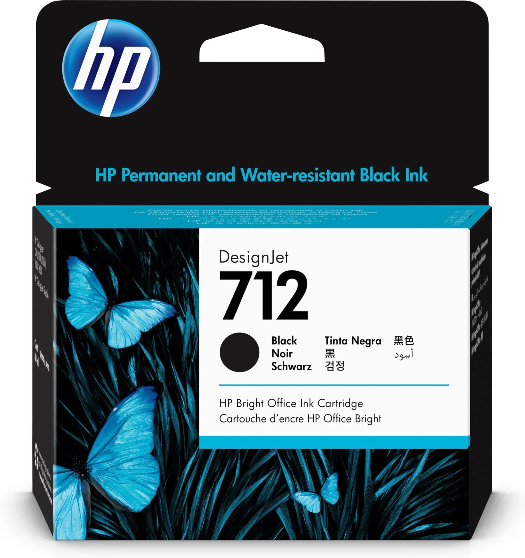 New, Pre-Owned - HP 712 80ml High-Yield Black DesignJet Ink Cartridge, 3ED71A