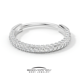 18G Implant Grade Titanium Triple Sided Micro Gem Hinged Nose Hoop