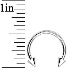 16G 3/8 Stainless Steel Spike Horseshoe Circular Barbell