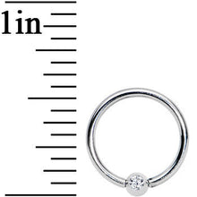 16G 3/8 Clear Crystal BCR Captive Ring