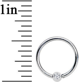 16G 3/8 Clear Crystal BCR Captive Ring