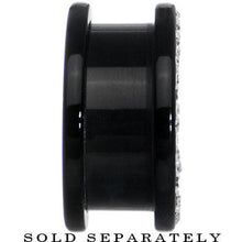 18mm Black Acrylic with Clear Jeweled Flesh Tunnel