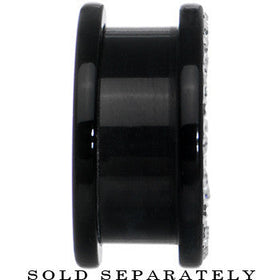 18mm Black Acrylic with Clear Jeweled Flesh Tunnel