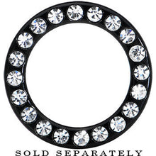 18mm Black Acrylic with Clear Jeweled Flesh Tunnel