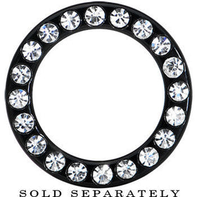 18mm Black Acrylic with Clear Jeweled Flesh Tunnel