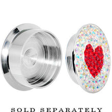 20mm Stainless Steel Aurora Gem Red Heart Screw Fit Plug