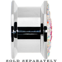 9/16 Stainless Steel Aurora Gem Pink Heart Screw Fit Plug
