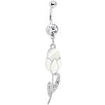 Crystalline Gem Tulip Globe Flower Belly Ring