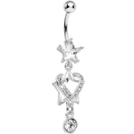 Crystalline Gem Heart of a Star Drop Belly Ring