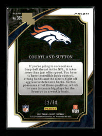 2022 Panini Select Red Disco Prizm Courtland Sutton #/49 #367