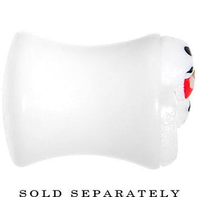 0G White Acrylic Berry Polka Dot Bow Saddle Plug