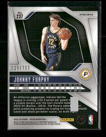 2024-25 Panini Prizm Prizms Fast Break Red Johnny Furphy #/100 #237