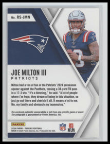 2024 Panini Phoenix Rookie Silhouettes Blue Joe Milton III #/49 Auto #RS-JMN