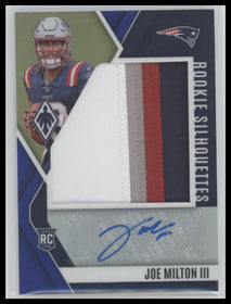 2024 Panini Phoenix Rookie Silhouettes Blue Joe Milton III #/49 Auto #RS-JMN