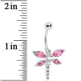 Radiant Pink Dragonfly Belly Ring