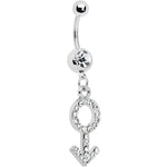 Crystalline Male Symbol Belly Ring