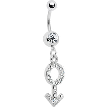 Crystalline Male Symbol Belly Ring