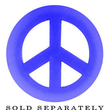 9/16 Blue Silicone Peace Sign Tunnel