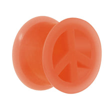 Neon Silicone Peace Sign Tunnel 00G to 14mm