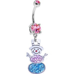 FESTIVE SNOWMAN Dangle Belly Ring