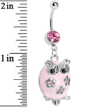 Pretty Pink Whimsical Owl Belly Ring