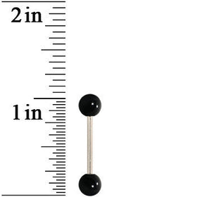 Grade 23 Solid Titanium Flat Black Acrylic Barbell Tongue Ring