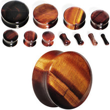 4G Red Tiger Eye Natural Stone Plug