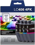 New, Pre-Owned - Brother LC406 Black and Color Ink Cartridges-4 pack
