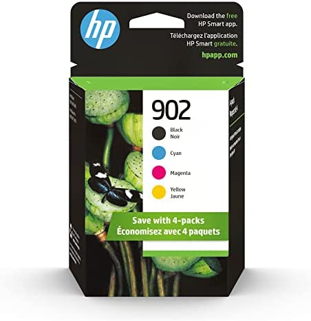 New, Pre-Owned - HP 902 Black, Cyan, Magenta, Yellow Ink Cartridges (4 Pack)