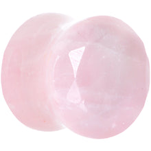 1/2 Rose Quartz Natural Stone Faceted Saddle Plug Set