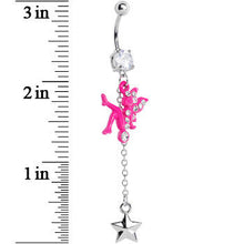 Crystalline Gem Pink Fairy Nautical Star Drop Belly Ring