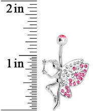 Pink Gem Sparkle Wing Wish Fairy Belly Ring