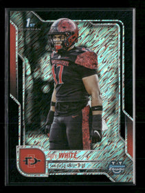 2025 Bowman University Chrome Red Shimmer Refractor Trey White 8/10 #25