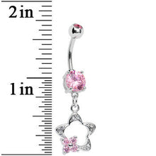Pink Gem Starflower Belly Ring