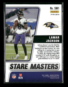 2021 Panini Mosaic Stare Masters Prizm Blue Lamar Jackson #/99 #SM1