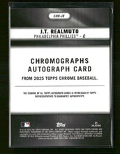 2025 Topps Chrome Chromographs J.T. Realmuto #/50 Auto #CHR-JR