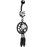 Crystalline Gem Black Dreamcatcher Belly Ring