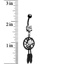 Crystalline Gem Black Dreamcatcher Belly Ring