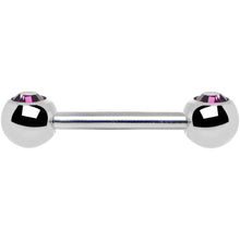Purple Gem Double Front Facing Steel Nipple Barbell Set