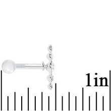 White Acrylic 925 Silver Clear Gem Left Cartilage Earring
