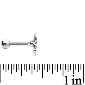 Silver 925 Clear CZ Dual Flower Cartilage Tragus Earring