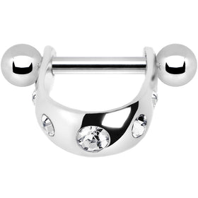Silver 925 Clear Gem Mini Cartilage Shield Earring