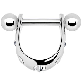 Silver 925 Clear Gem Mini Cartilage Shield Earring