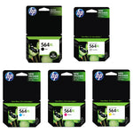 New, Pre-Owned - HP 564XL Black and Color Ink Cartridges-5pack
