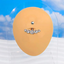 Crystalline Gem Five Across Top Mount Belly Ring