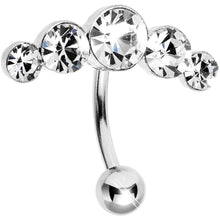 Crystalline Gem Five Across Top Mount Belly Ring