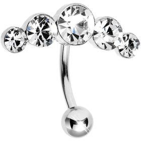 Crystalline Gem Five Across Top Mount Belly Ring