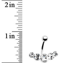 Crystalline Gem Five Across Top Mount Belly Ring