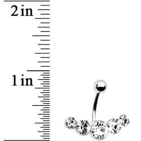 Crystalline Gem Five Across Top Mount Belly Ring